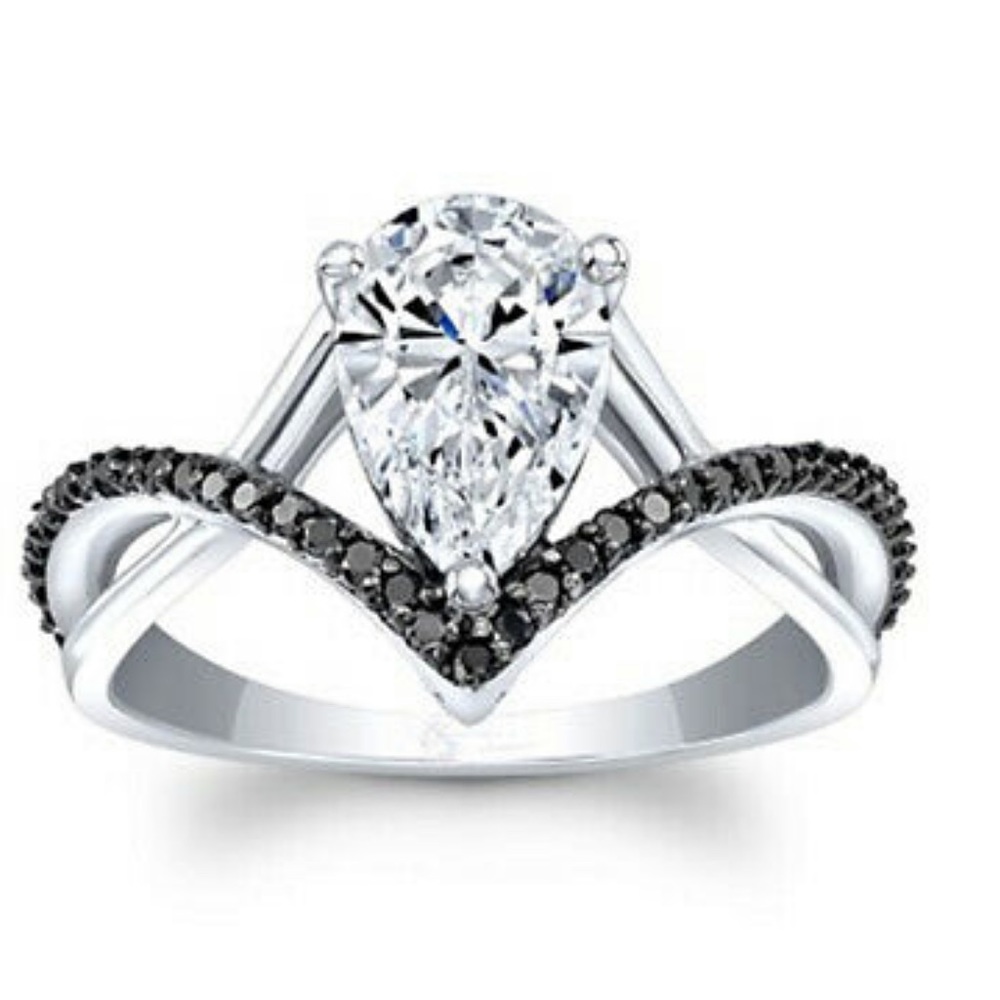 NWT Elegant 925 Silver Pear Cut Rings Size 6-10